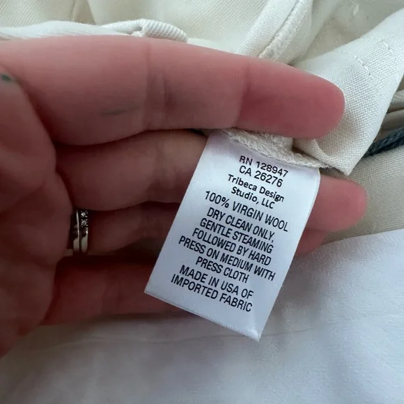 NWT Nili Lorain Christophe 100% Wool Pants in Stone Size 4 - Picture 6 of 8